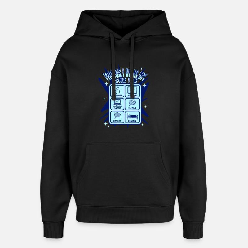 Choses que je fais pendant mon temps libre Kpop Saranghae - Sweat à capuche unisexe Stanley/Stella Oversized - noir