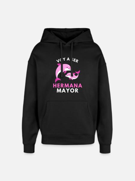 Ich werde eine große Schwester - Oversized Unisex Hoodie von Stanley/Stella - Schwarz