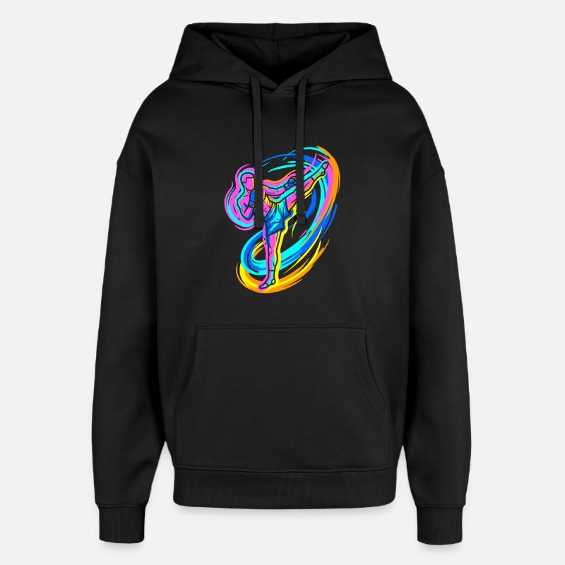 Kickboxeur - Sweat à capuche unisexe Stanley/Stella Oversized - noir