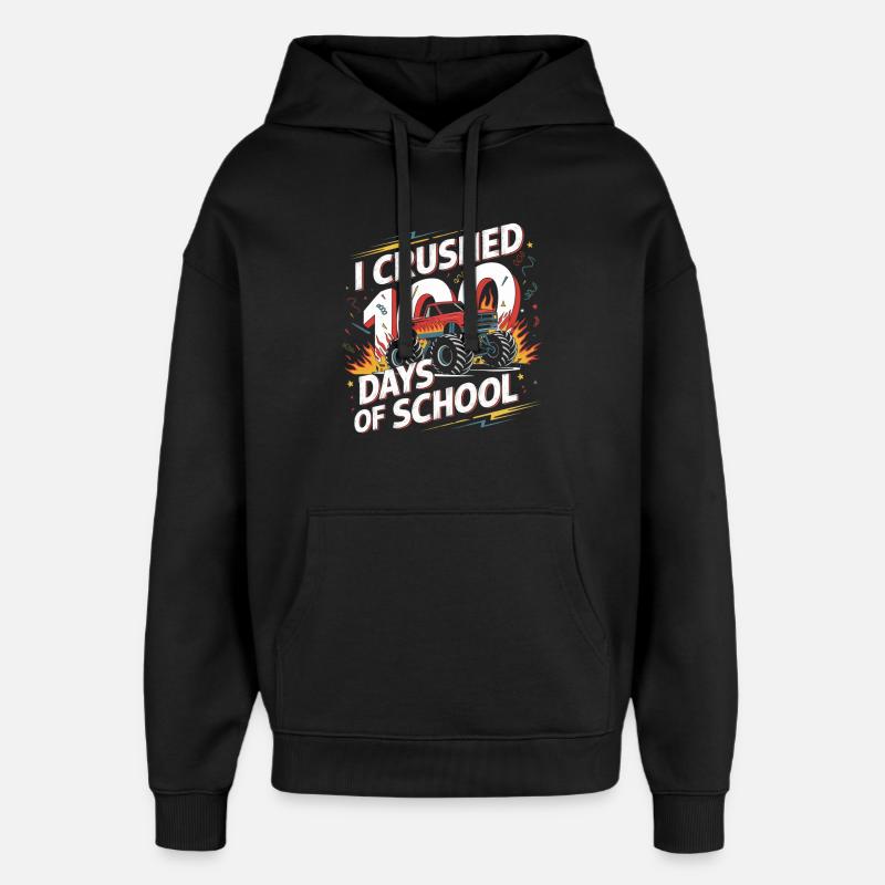 Monster Truck : 100 jours d’école - Sweat à capuche unisexe Stanley/Stella Oversized - noir