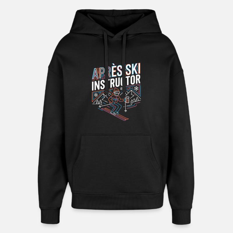 APRrès Moniteur de ski - Sweat à capuche unisexe Stanley/Stella Oversized - noir
