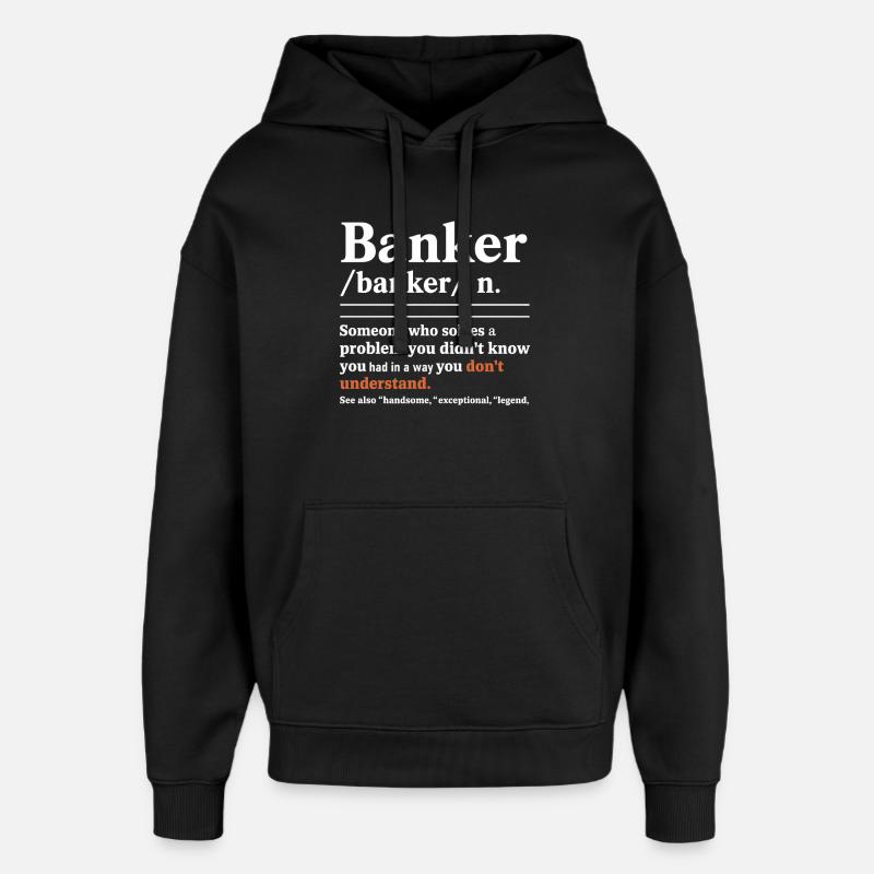 T-shirt de frappe Banker Riddle - Sweat à capuche unisexe Stanley/Stella Oversized - noir