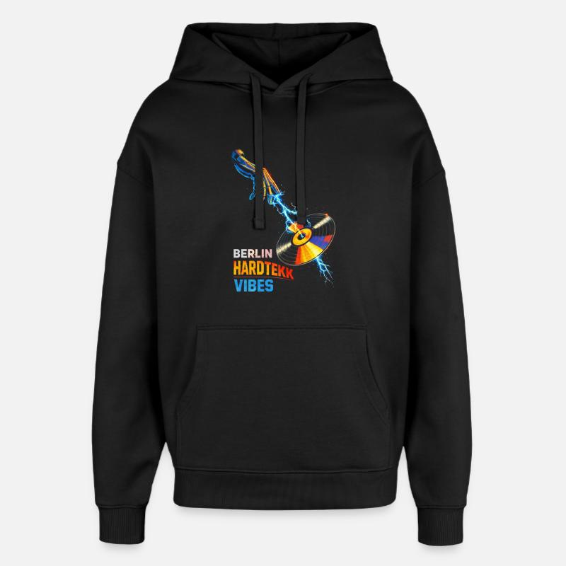 Berlin Hardtekk Tekke Allemagne de l’Est - Sweat à capuche unisexe Stanley/Stella Oversized - noir