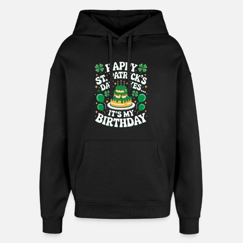 Gâteau d’anniversaire celtique - Sweat à capuche unisexe Stanley/Stella Oversized - noir
