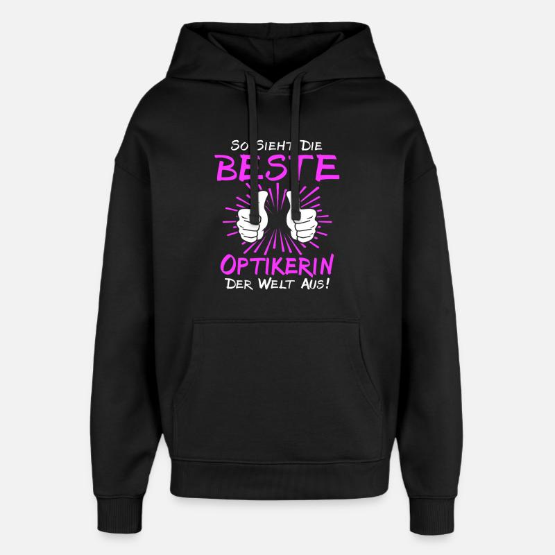 Dictons de l’opticien - Sweat à capuche unisexe Stanley/Stella Oversized - noir
