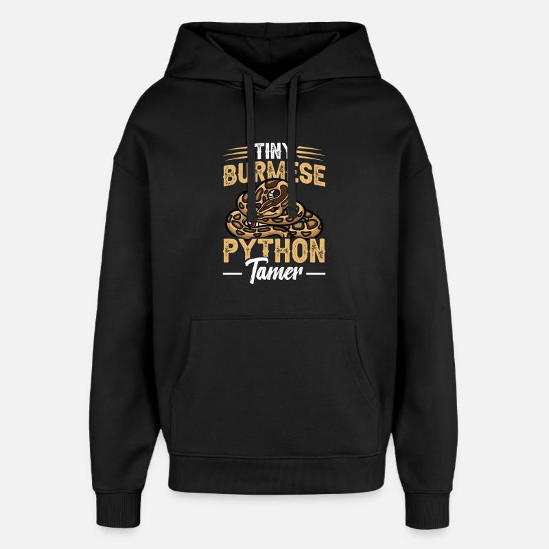 Python-Tamer-Schlangen-Terrarium-Reptilienhüter - Oversized Unisex Hoodie von Stanley/Stella - Schwarz