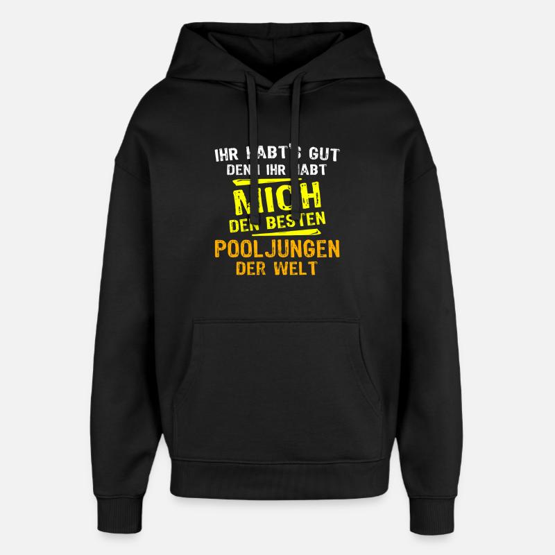 Cadeau de garçon de piscine - Sweat à capuche unisexe Stanley/Stella Oversized - noir