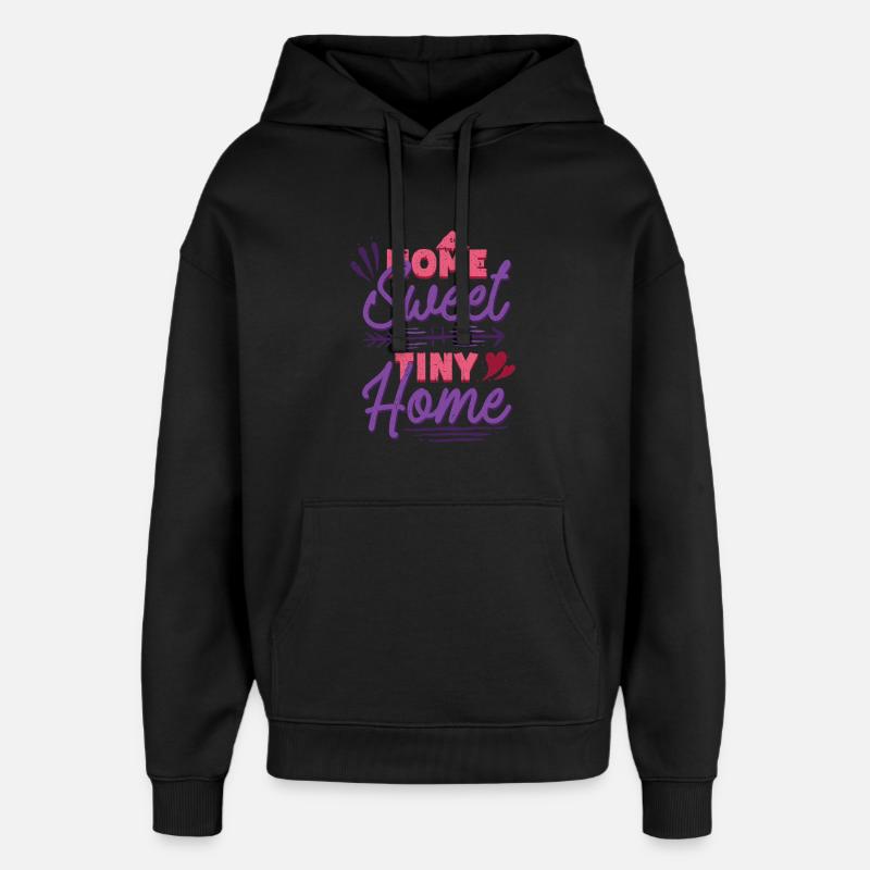 Tiny House Hjem Sødt Tiny Home - Hættetrøje unisex Stanley/Stella Oversized - sort