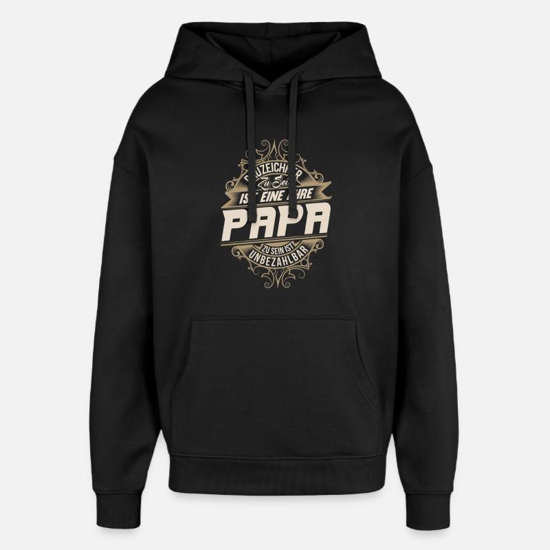 Dessinateur Papa - Sweat à capuche unisexe Stanley/Stella Oversized - noir
