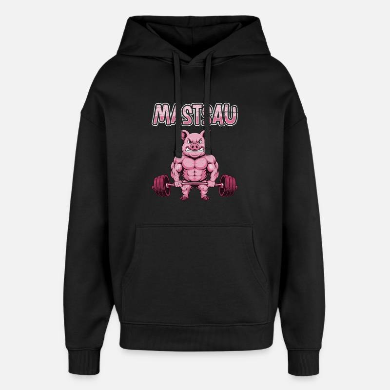 Haltérophile MASTSAU : Plaisir de musculation - Sweat à capuche unisexe Stanley/Stella Oversized - noir