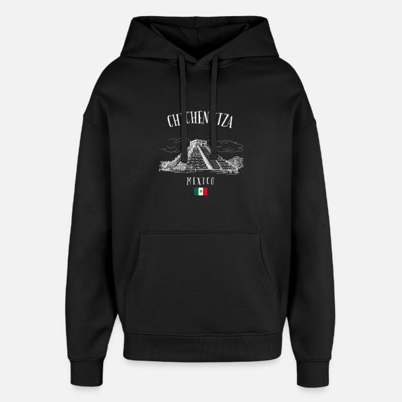 Chichen Itza Pyramid Mexico - Oversized Unisex Hoodie by Stanley/Stella - black