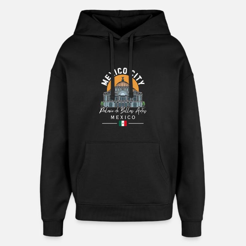 Palacio Bellas Artes Sunfin - Sweat à capuche unisexe Stanley/Stella Oversized - noir