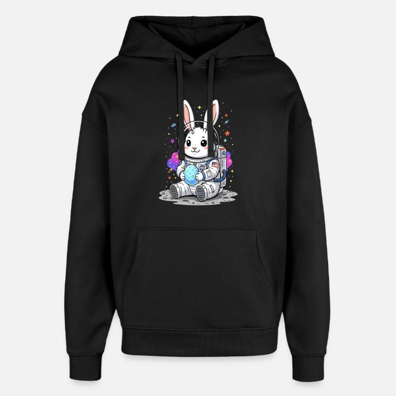 Astronaut Easter Bunny Space - Oversized Unisex Hoodie by Stanley/Stella - black