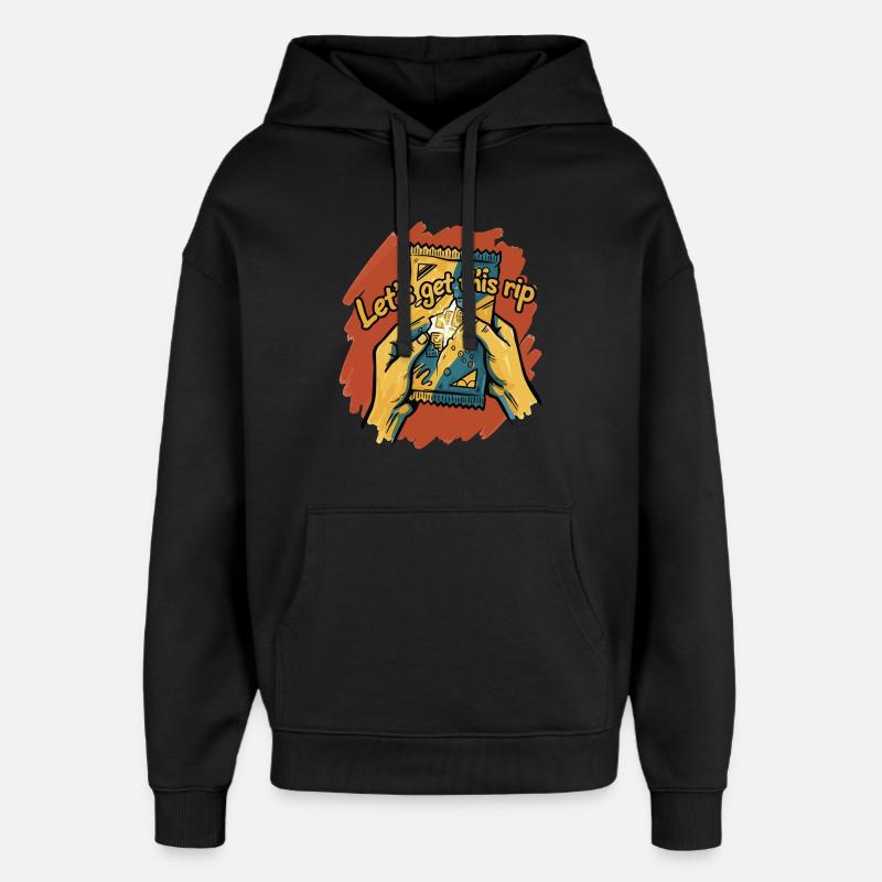 Lets Get This Rip Trading Card Booster Pack - Oversized Unisex Hoodie by Stanley/Stella - black