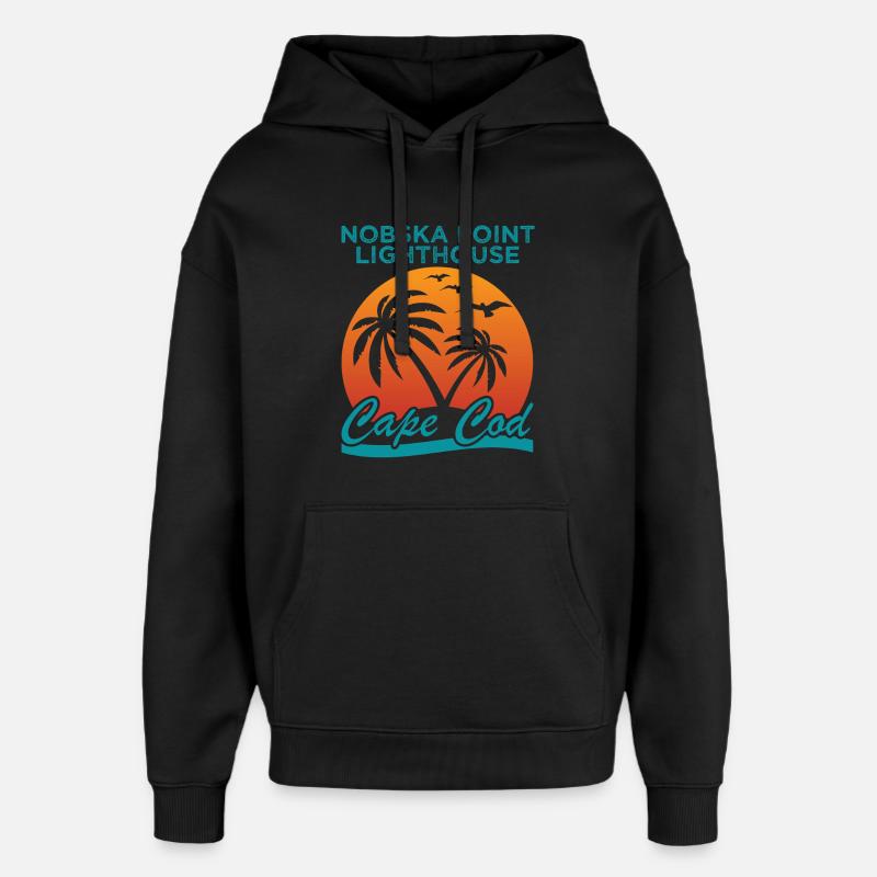 Nobska Lighthouse Cape Cod Shirt - Oversized Unisex Hoodie by Stanley/Stella - black