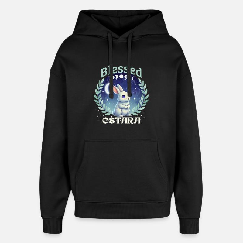 Ostara Happy Easter Pagan Spring - Oversized Unisex Hoodie by Stanley/Stella - black