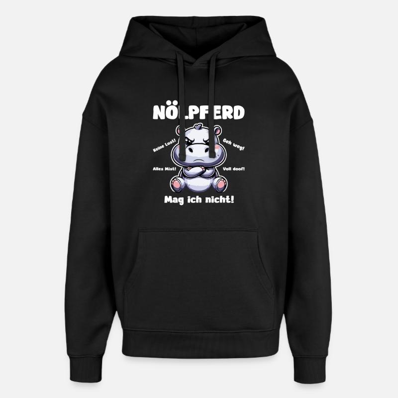 Nölpferd - Oversized Unisex Hoodie von Stanley/Stella - Schwarz