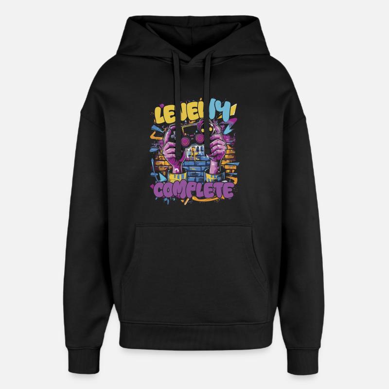 Level 14 Complete Gaming Graffiti - Oversized Unisex Hoodie von Stanley/Stella - Schwarz