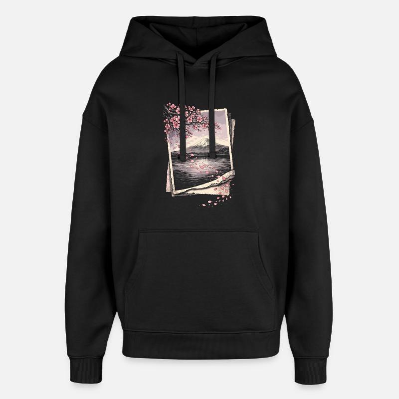 Kirschblüten Sakura Kirschblüte - Oversized Unisex Hoodie von Stanley/Stella - Schwarz