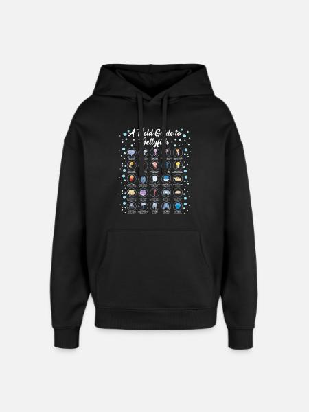 Guide To Jellyfish Scientific Biology - Oversized Unisex Hoodie by Stanley/Stella - black