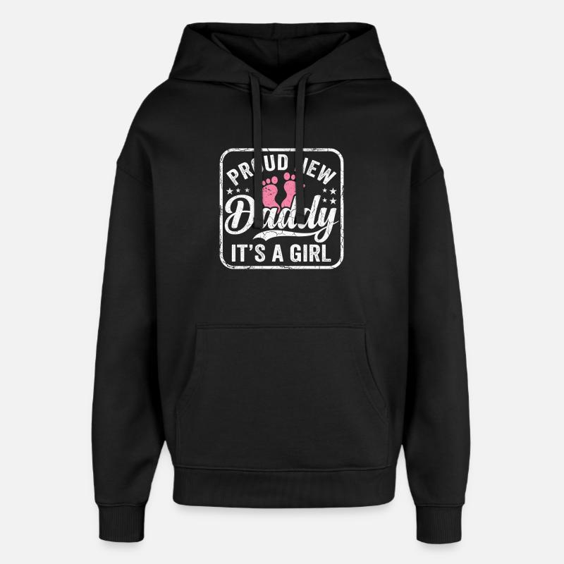 Werdender Papa & Vater, Geburt Tochter Mädchen - Oversized Unisex Hoodie von Stanley/Stella - Schwarz