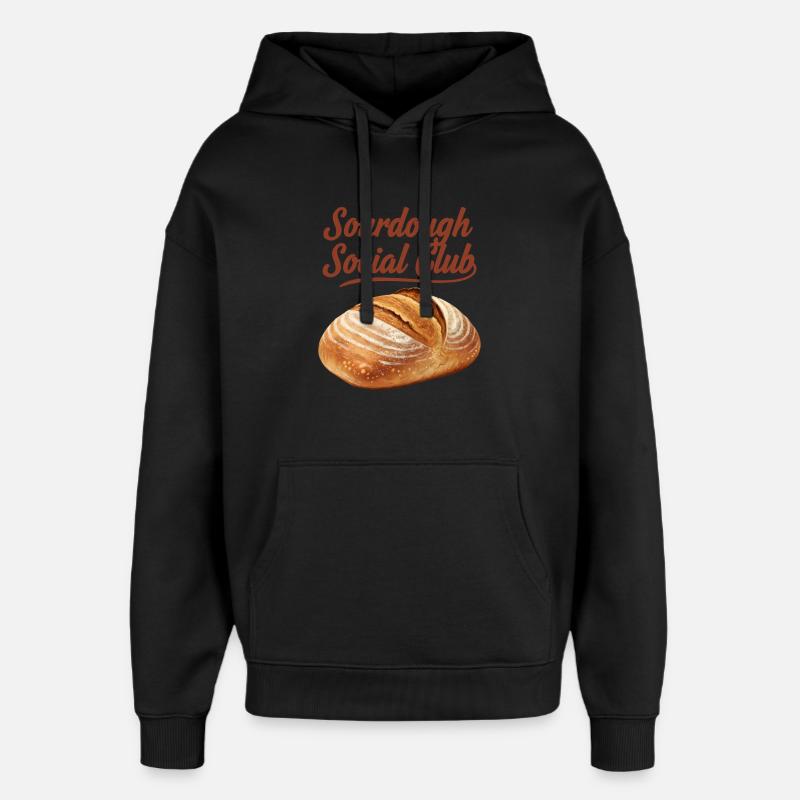 Surdejsklub Brødbagning Lokal Bager - Hættetrøje unisex Stanley/Stella Oversized - sort