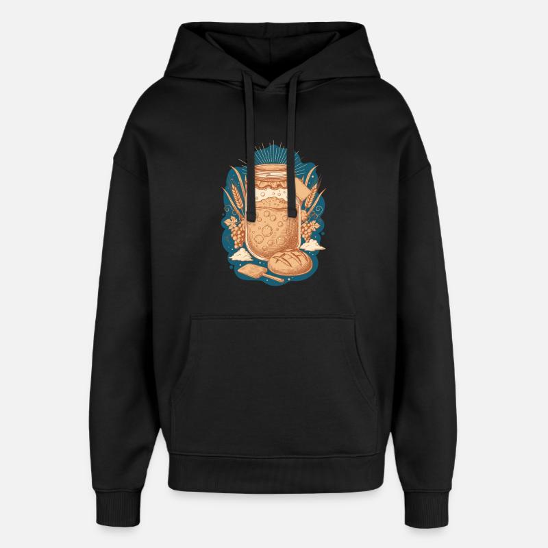 Sourdough Bread Baking Baker Sourdough Starter - Oversized Unisex Hoodie by Stanley/Stella - black