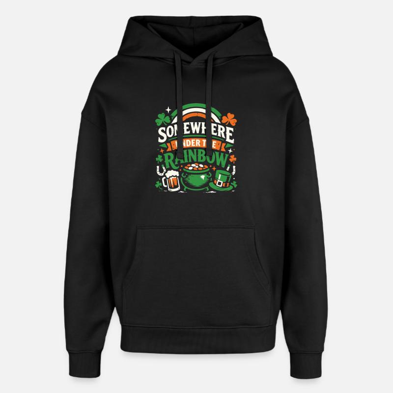 Under The Rainbow | St. Patrick's Day - Oversized Unisex Hoodie von Stanley/Stella - Schwarz