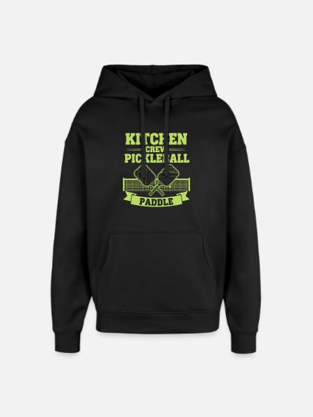 Pickleball Kitchen Crew Paddle rolig spelare-pickle - Stanley/Stella Oversized Huvtröja Unisex - svart