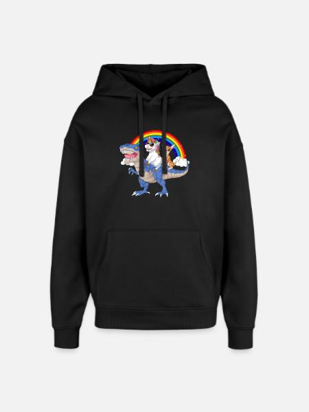 Chihuahua-Einhorn-Dinosaurier-Hemd - Oversized Unisex Hoodie von Stanley/Stella - Schwarz