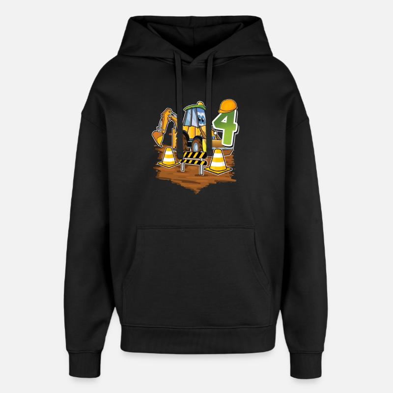 4e anniversaire des 4 excavateurs - Sweat à capuche unisexe Stanley/Stella Oversized - noir