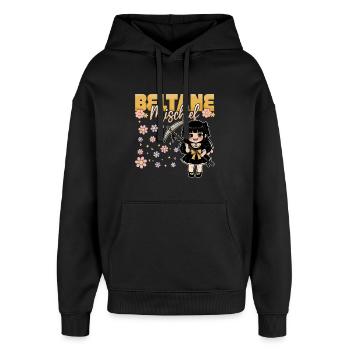 Beltane Mischief May Day Celebrations Paganism - Oversized Unisex Hoodie by Stanley/Stella - black - Front - AI Model Female 172 light (172cm) & AI Model Male 185 light (185cm)