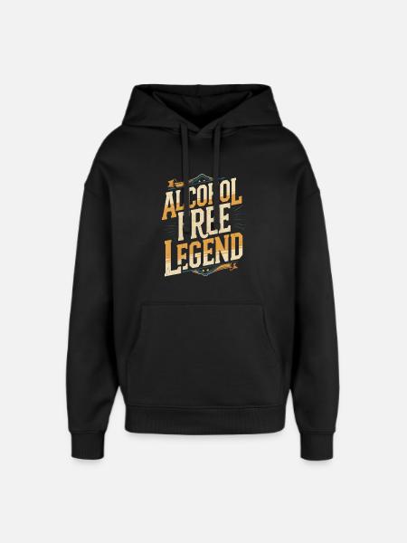 Antialcoholic Abstinent Alcohol Free Legend - Oversized Unisex Hoodie by Stanley/Stella - black