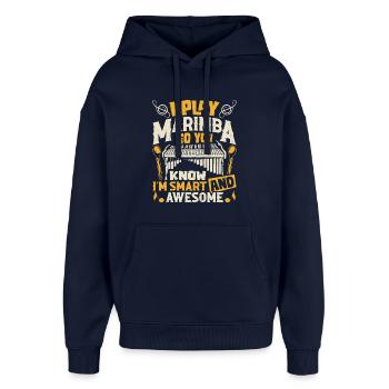 Marimbist, Schlaginstrument, Orchester, Marimba - Oversized Unisex Hoodie von Stanley/Stella - Navy - Vorne - AI Model Female 172 light (172cm) & AI Model Male 185 light (185cm)