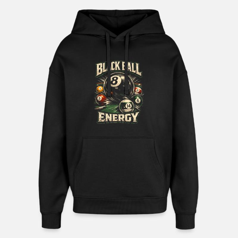 Billard à 8 billes - Sweat à capuche unisexe Stanley/Stella Oversized - noir