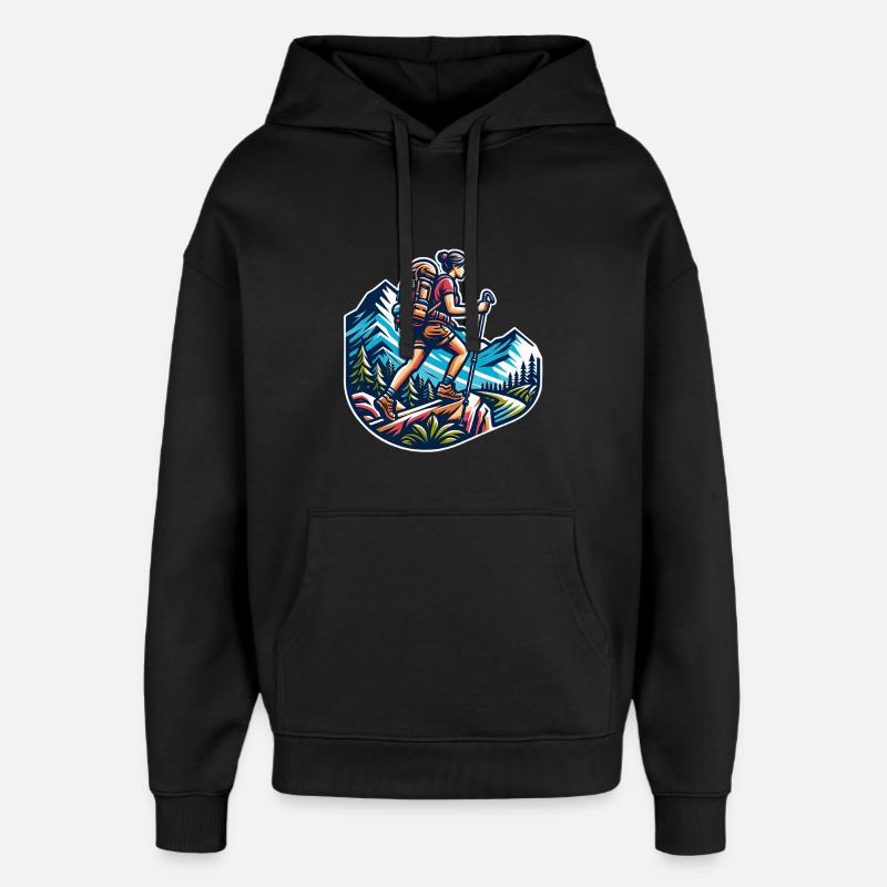 Bergsteigerin - Oversized Unisex Hoodie von Stanley/Stella - Schwarz