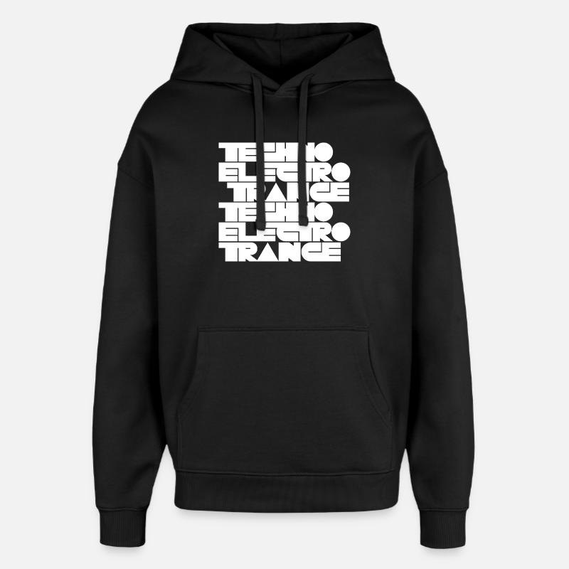Musique techno électro trance - Sweat à capuche unisexe Stanley/Stella Oversized - noir
