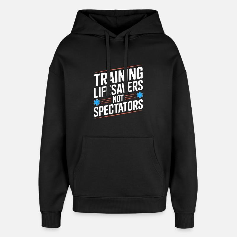 Paramedic Training Lifesavers Emergency Services - Oversized Unisex Hoodie by Stanley/Stella - black