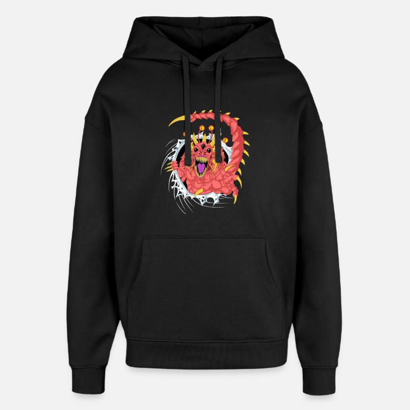 T-shirt 3D Alien Monster - Sweat à capuche unisexe Stanley/Stella Oversized - noir