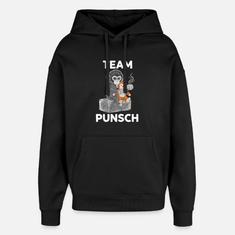 Équipe Punch Monkey Noël - Sweat à capuche unisexe Stanley/Stella Oversized - noir