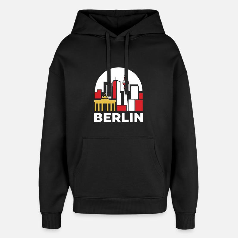 Tour de télévision Berlin Skyline - Sweat à capuche unisexe Stanley/Stella Oversized - noir