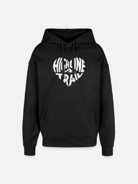 Highline Trail Mountain Trail Logo - Oversized Unisex Hoodie by Stanley/Stella - black