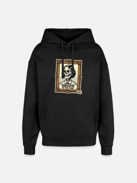 Skeleton Employee of the Year - Oversized Unisex Hoodie by Stanley/Stella - black