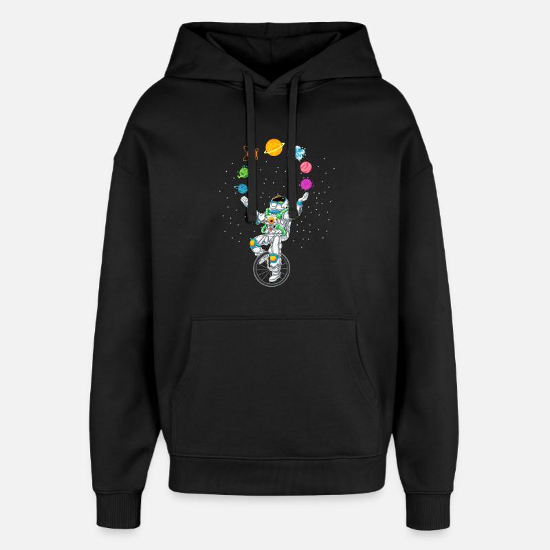 Chemise d’astronaute jonglant avec les planètes - Sweat à capuche unisexe Stanley/Stella Oversized - noir