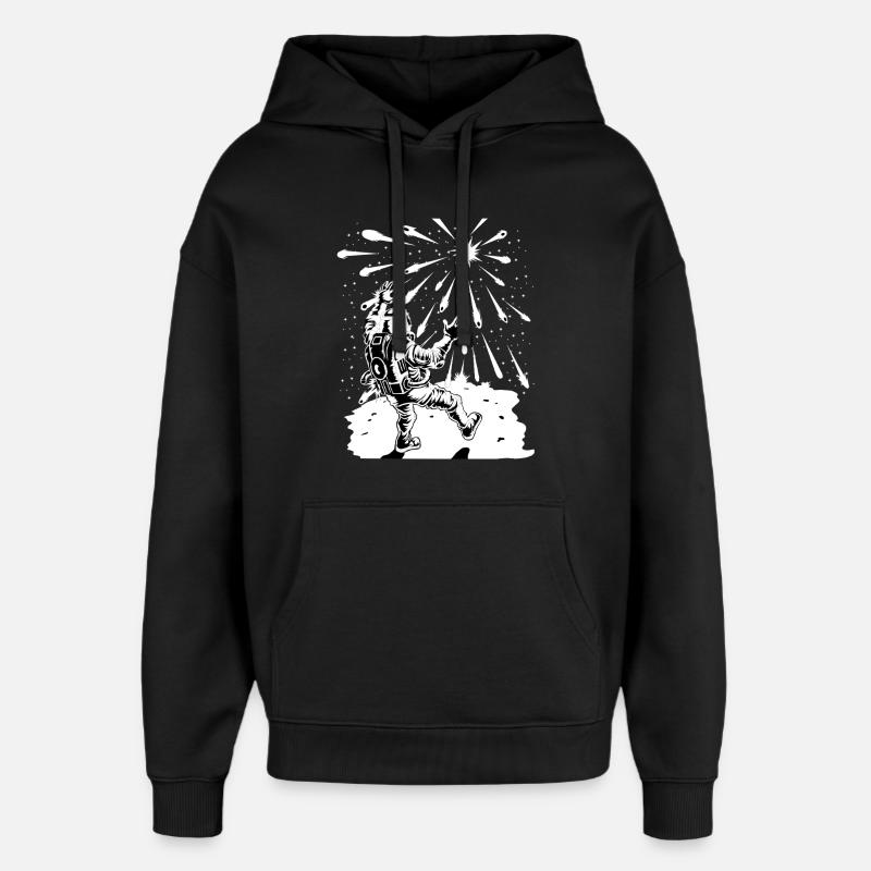Chemise d’astronaute regardant l’apocalypse - Sweat à capuche unisexe Stanley/Stella Oversized - noir