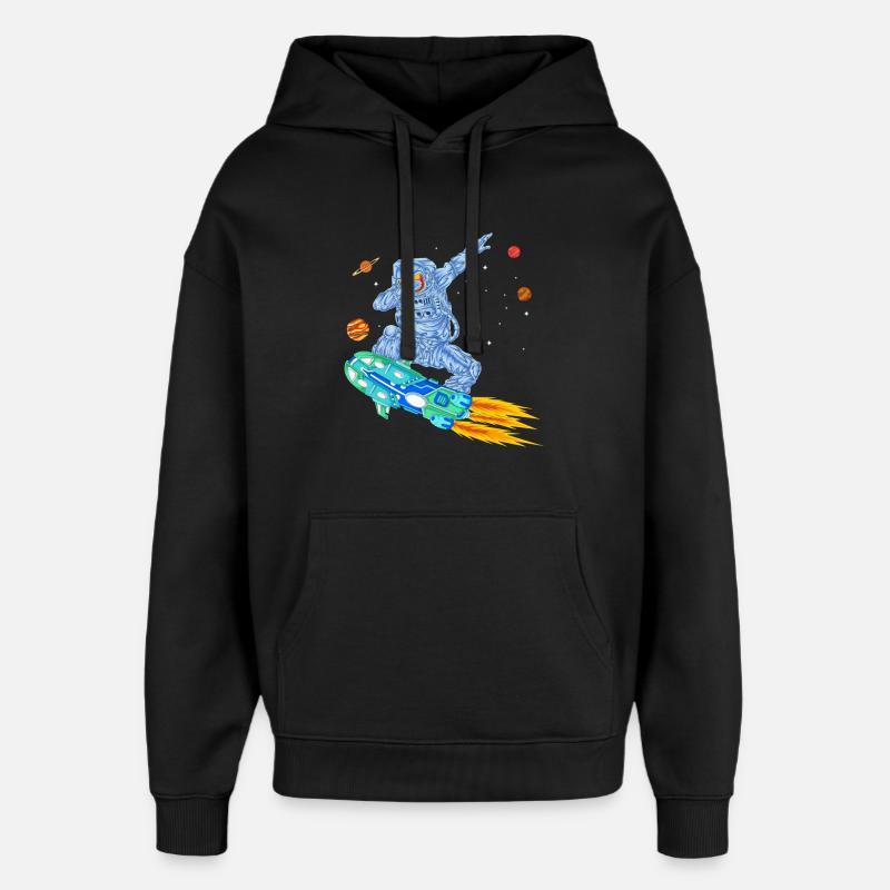 T-shirt spatial Astronaute en hoverboard - Sweat à capuche unisexe Stanley/Stella Oversized - noir