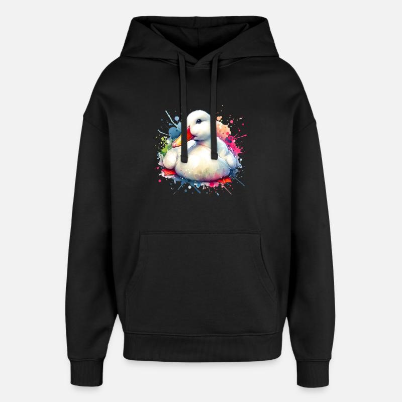 Motif du canard bêché - Sweat à capuche unisexe Stanley/Stella Oversized - noir