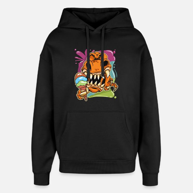 Aimer le dessin animé T-Rex - Sweat à capuche unisexe Stanley/Stella Oversized - noir