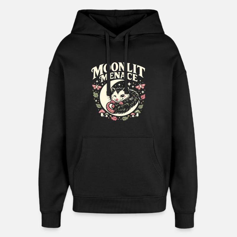 Menace au clair de lune - Sweat à capuche unisexe Stanley/Stella Oversized - noir