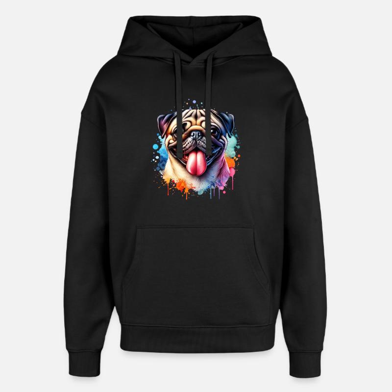 Motif Carlin - Sweat à capuche unisexe Stanley/Stella Oversized - noir